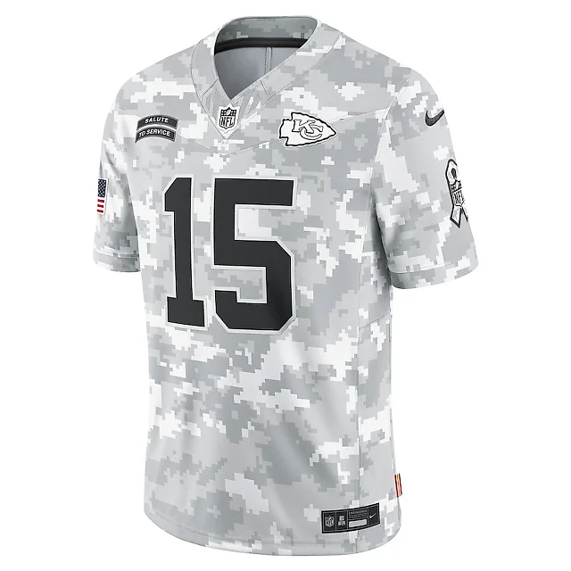 Zennovawear Patrick Mahomes 15 Kansas City Chiefs 2024 Salute to Service Limited Men Jersey - Arctic Camo