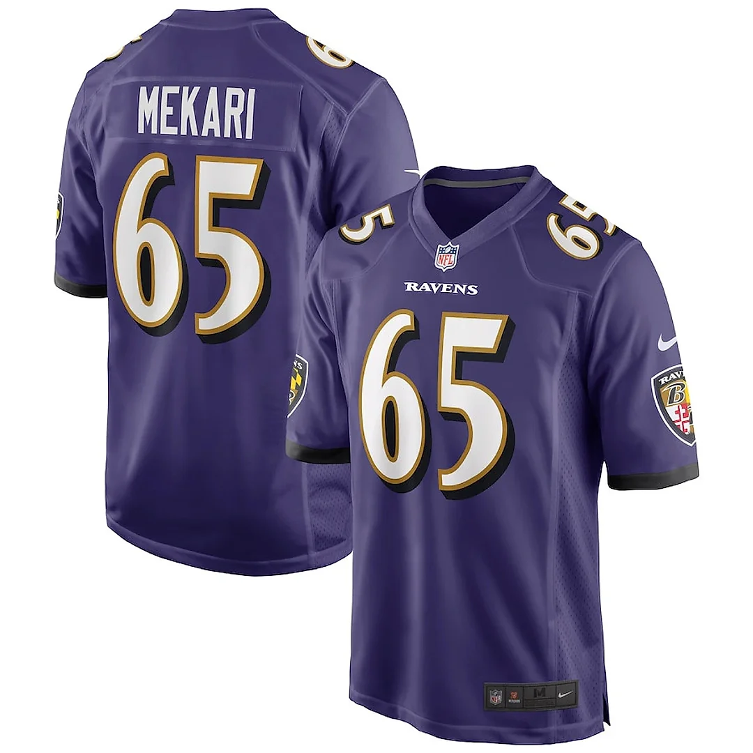 Zennovawear Patrick Mekari 65 Baltimore Ravens Men Game Jersey - Purple
