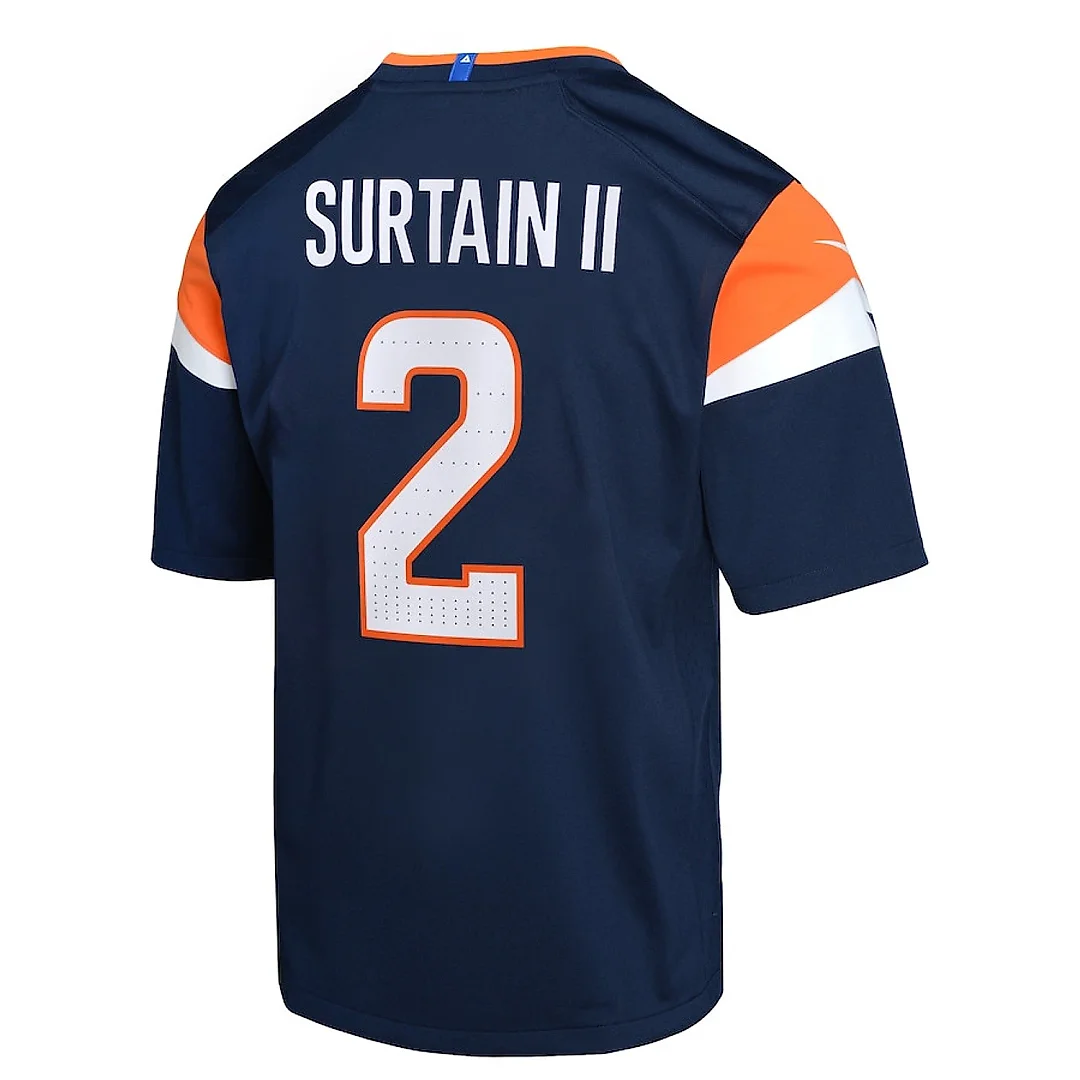 Zennovawear Patrick Surtain II 2 Denver Broncos Alternate Game YOUTH Jersey - Navy