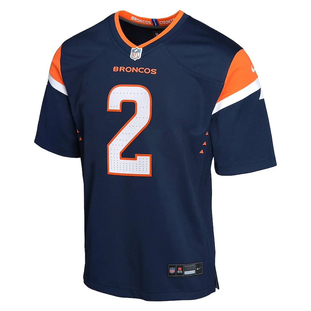 Zennovawear Patrick Surtain II 2 Denver Broncos Alternate Game YOUTH Jersey - Navy