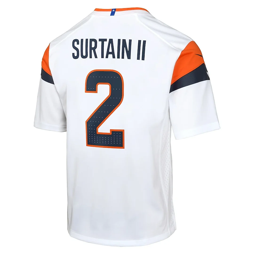 Zennovawear Patrick Surtain II 2 Denver Broncos Game YOUTH Jersey - White