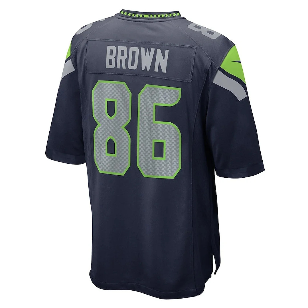 Zennovawear Pharaoh Brown 86 Seattle Seahawks Game Men Jersey - College Navy