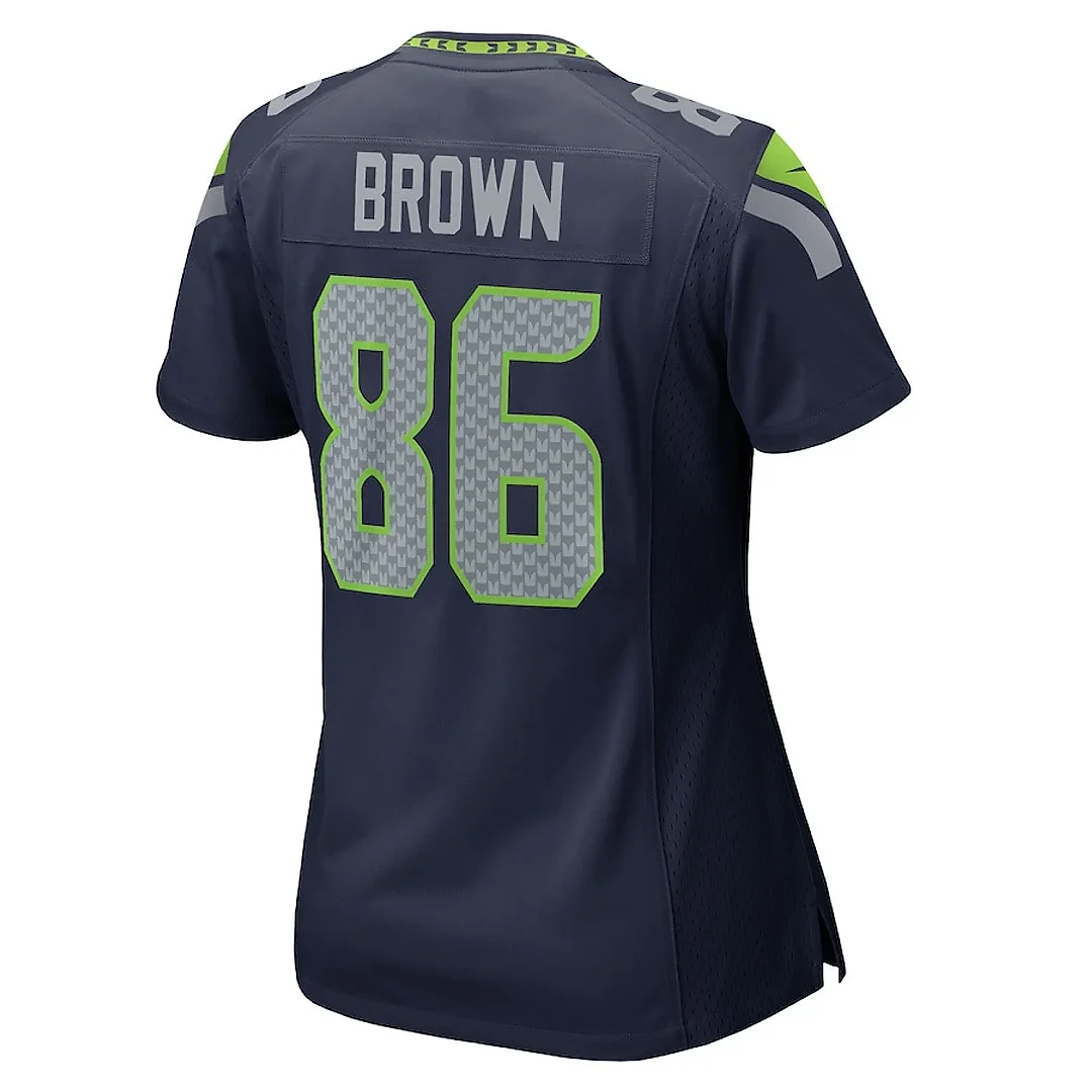 Zennovawear Pharaoh Brown 86 Seattle Seahawks Women's Team Game Jersey - College Navy