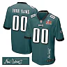 Zennovawear Philadelphia Eagles Super Bowl LIX 'New Orleans - A Symphony of Sport' EMBROIDERED Game Men Custom Jersey - Midnight Green