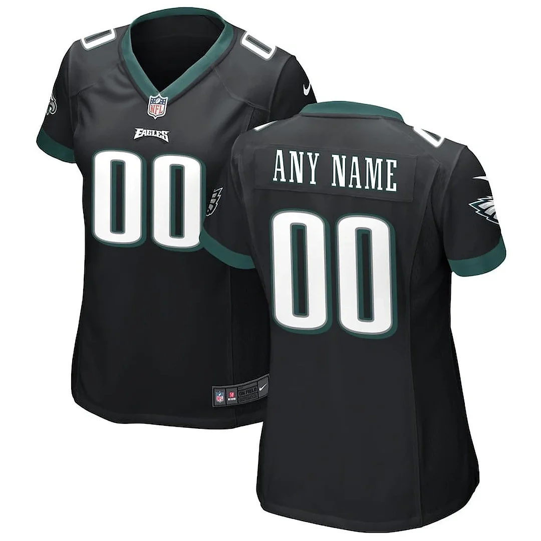 Zennovawear Philadelphia Eagles Women Alternate Custom Game Jersey - Black