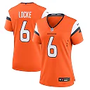 Zennovawear P.J. Locke 6 Denver Broncos Women's Team Game Jersey - Orange