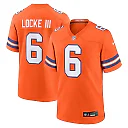 Zennovawear P.J. Locke III 6 Denver Broncos Mile High Collection 1977 Throwback Player Game Men Jersey - Orange