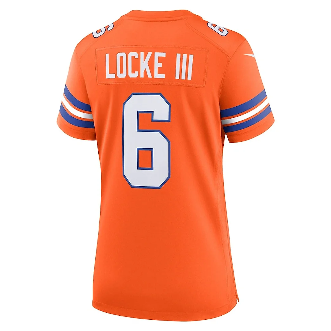 Zennovawear P.J. Locke III 6 Denver Broncos Women's Mile High Collection 1977 Throwback Player Game Jersey - Orange
