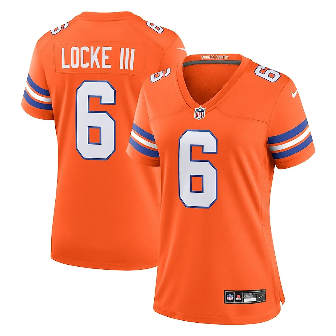 Zennovawear P.J. Locke III 6 Denver Broncos Women's Mile High Collection 1977 Throwback Player Game Jersey - Orange