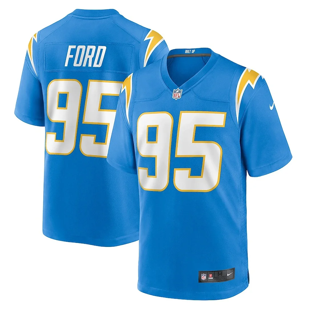 Zennovawear Poona Ford 95 Los Angeles Chargers Team Game Men Jersey - Powder Blue