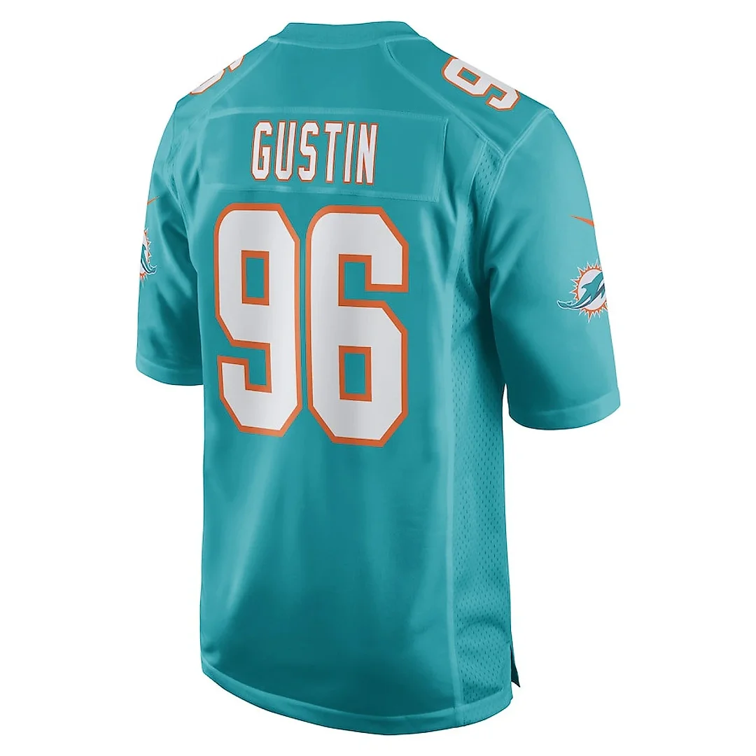Zennovawear Porter Gustin 96 Miami Dolphins Men Game Jersey - Aqua