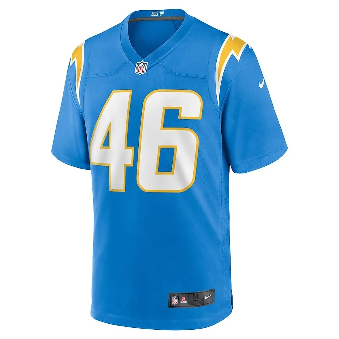 Zennovawear Praise Olatoke 46 Los Angeles Chargers Team Game Men Jersey - Powder Blue