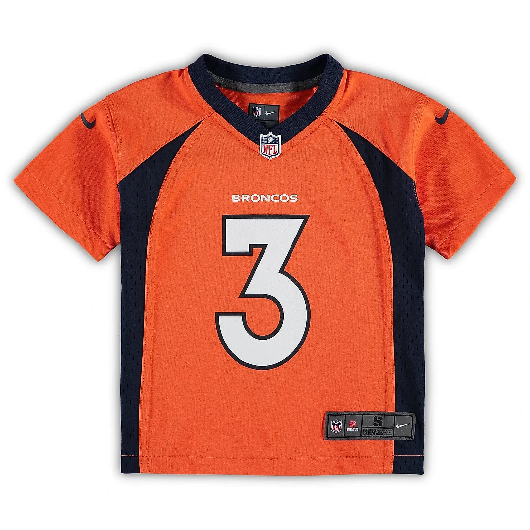 Zennovawear Preschool Denver Broncos Russell Wilson Orange Game Jersey