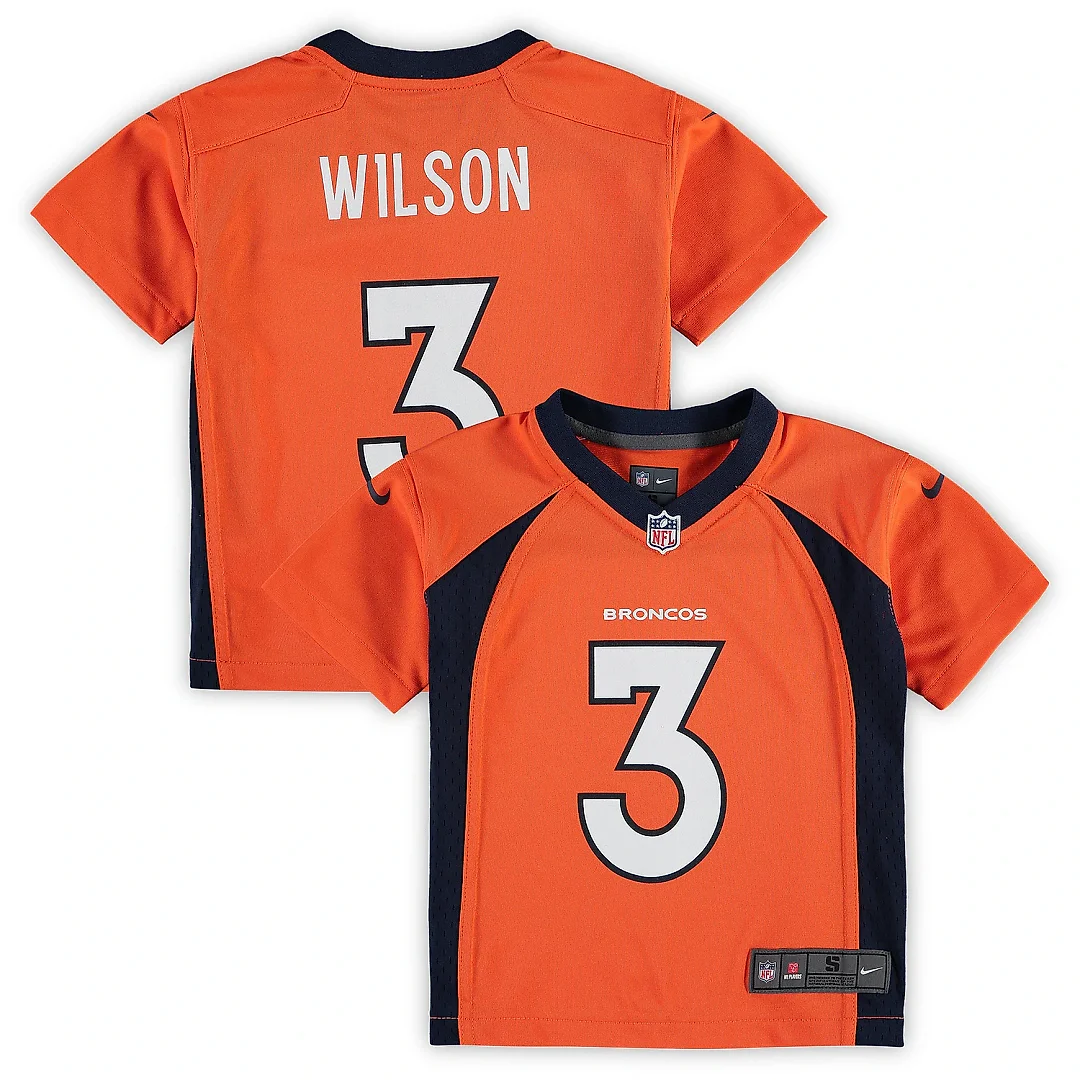 Zennovawear Preschool Denver Broncos Russell Wilson Orange Game Jersey
