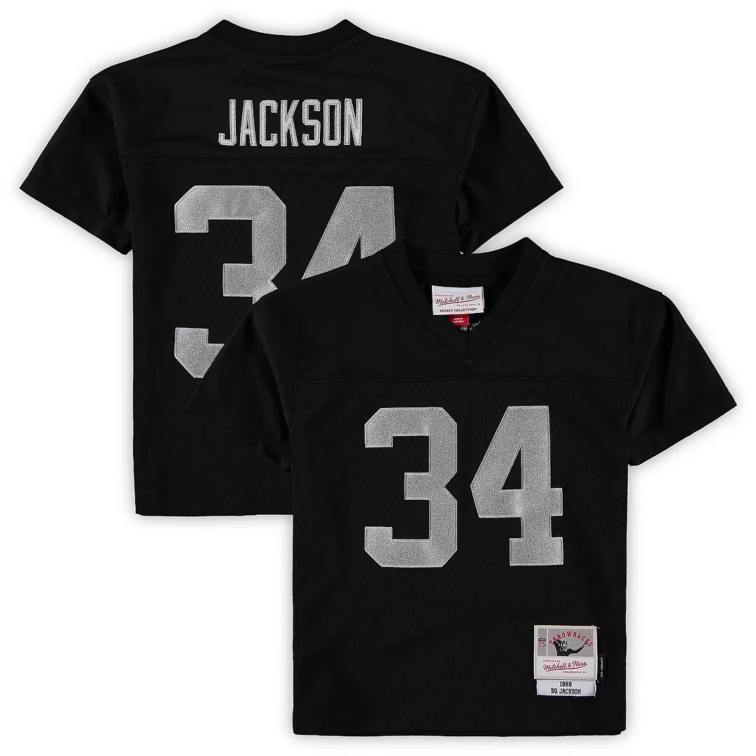 Zennovawear Preschool Las Vegas Raiders Bo Jackson Mitchell & Ness Black 1988 Retired Player Legacy Jersey