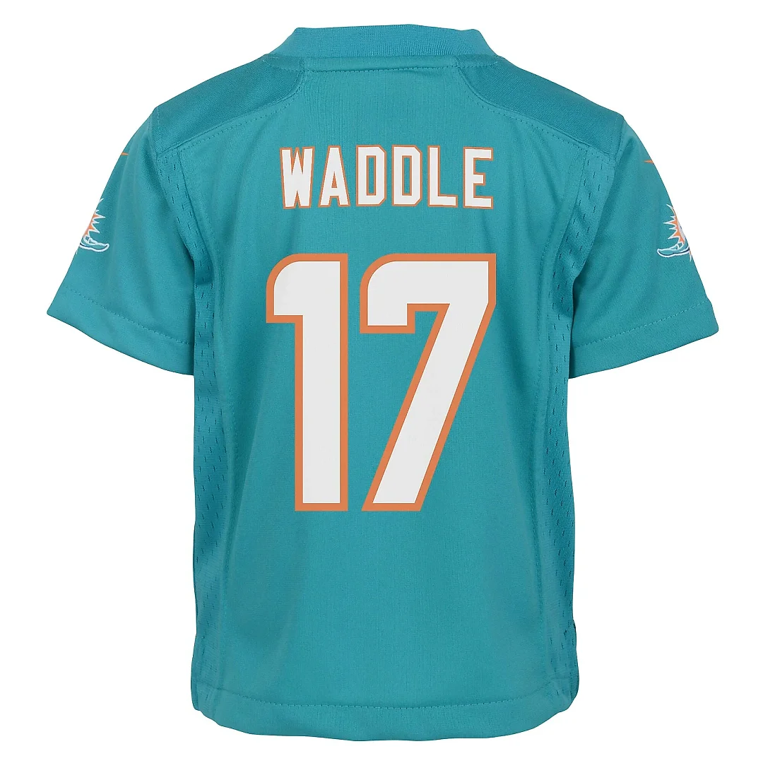 Zennovawear Preschool Miami Dolphins Jaylen Waddle Aqua Game Jersey