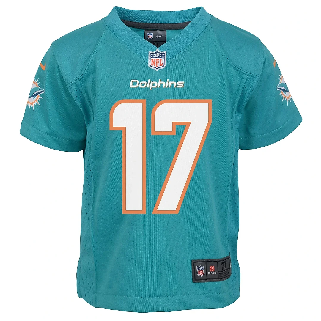 Zennovawear Preschool Miami Dolphins Jaylen Waddle Aqua Game Jersey