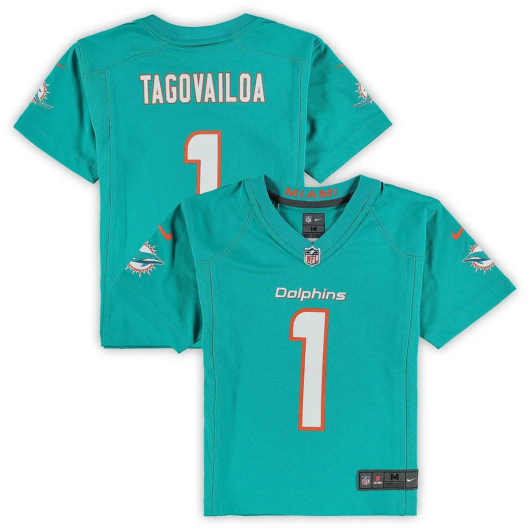 Zennovawear Preschool Miami Dolphins Tua Tagovailoa Aqua Game Jersey