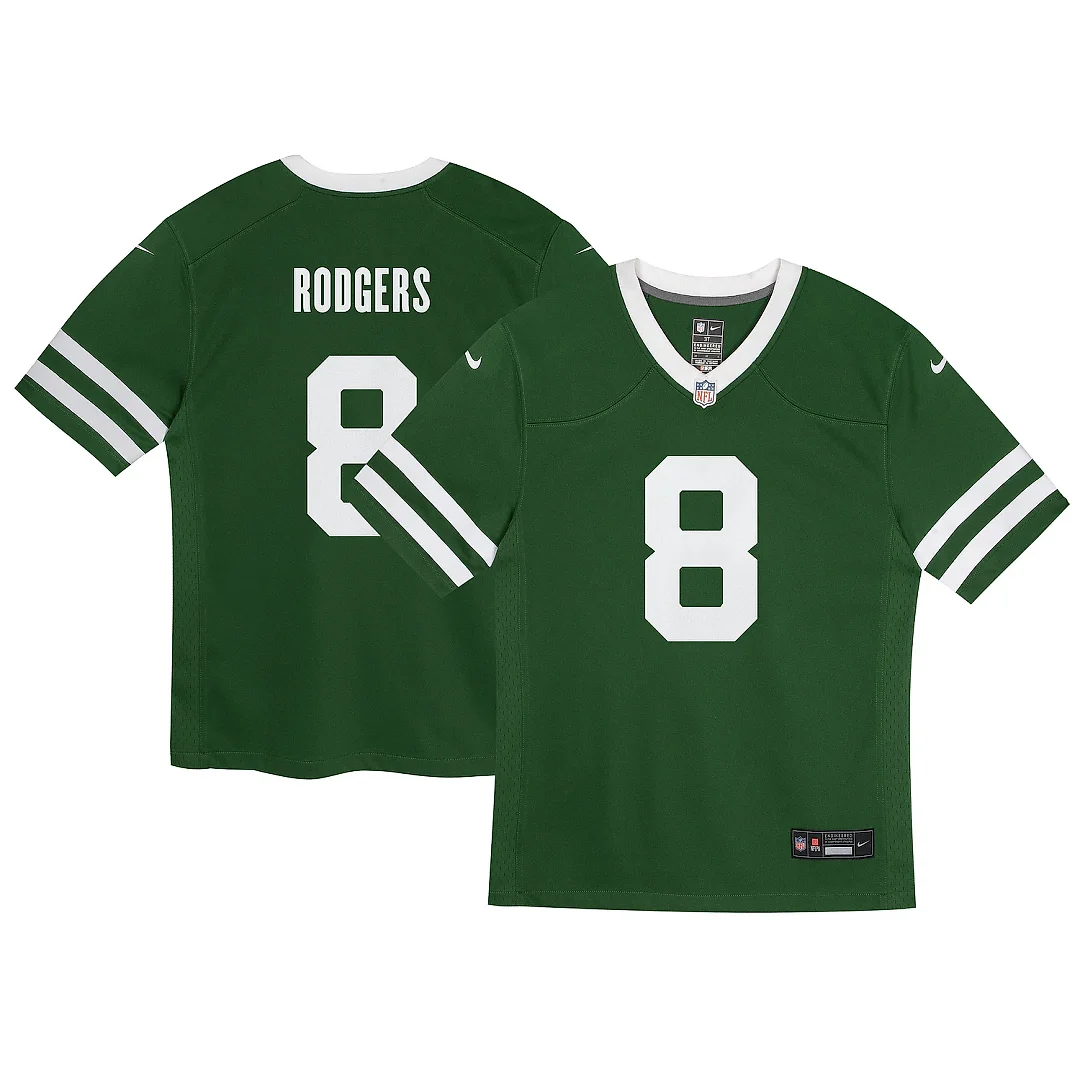 Zennovawear Preschool New York Jets Aaron Rodgers Legacy Green Game Jersey