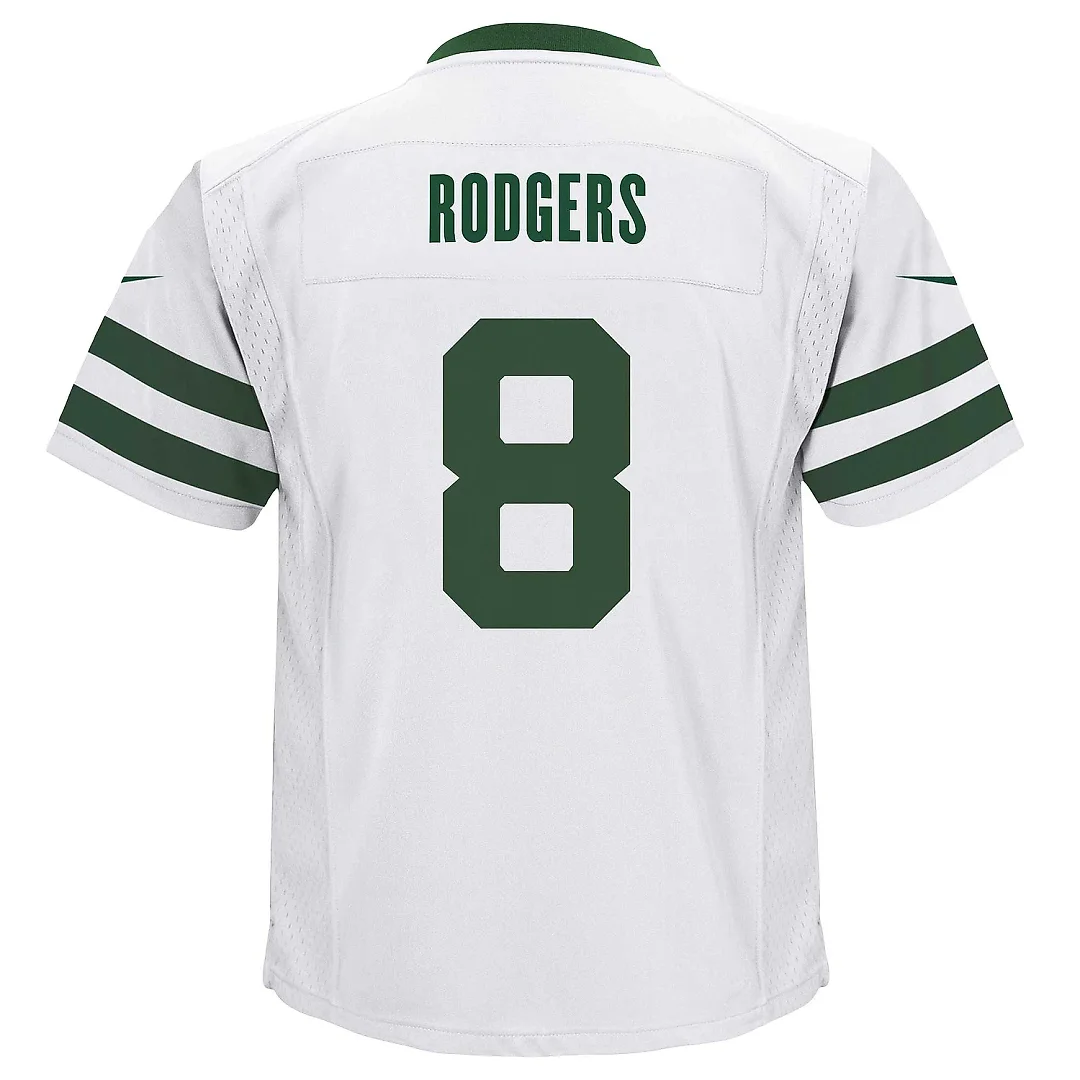 Zennovawear Preschool New York Jets Aaron Rodgers Legacy White Game Jersey
