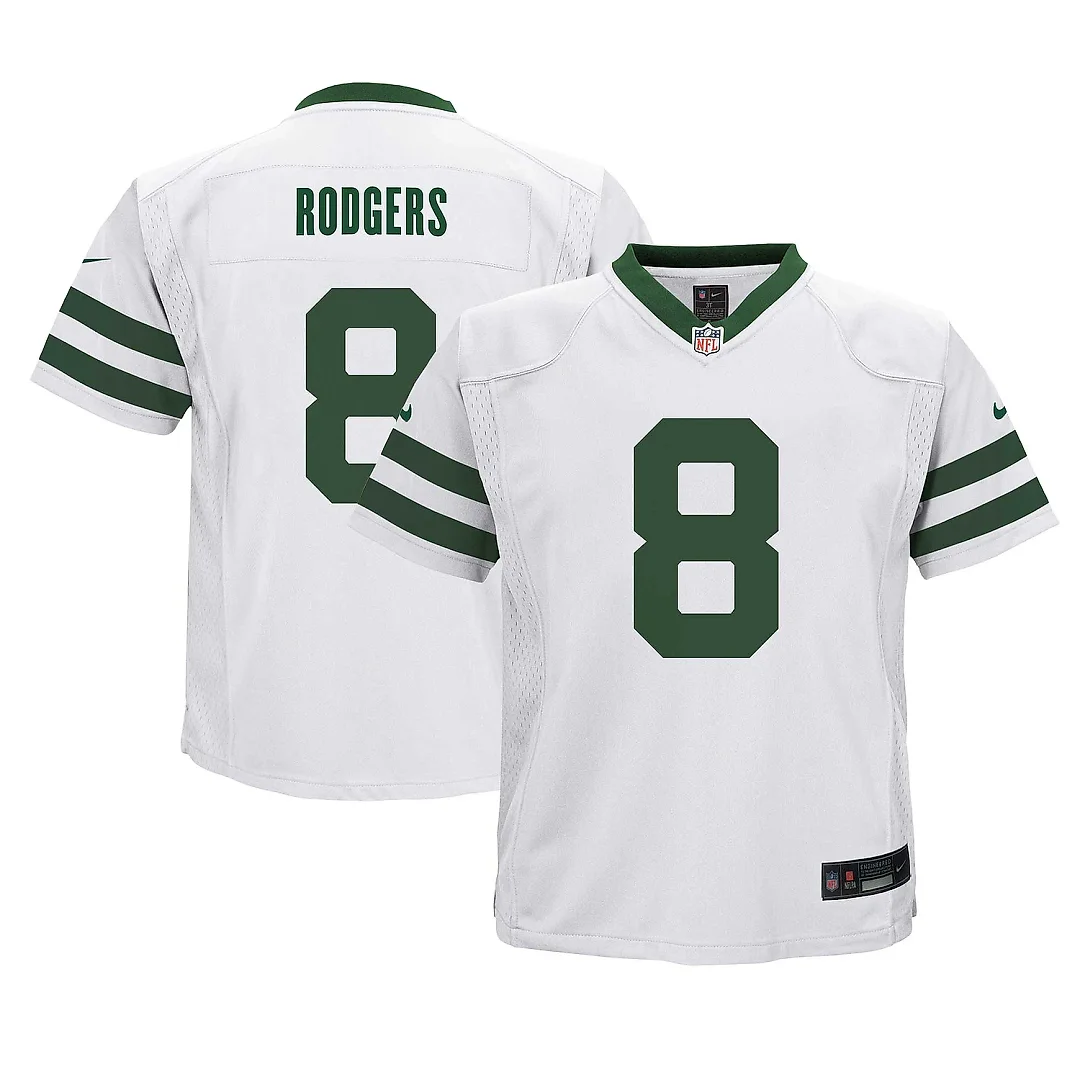 Zennovawear Preschool New York Jets Aaron Rodgers Legacy White Game Jersey