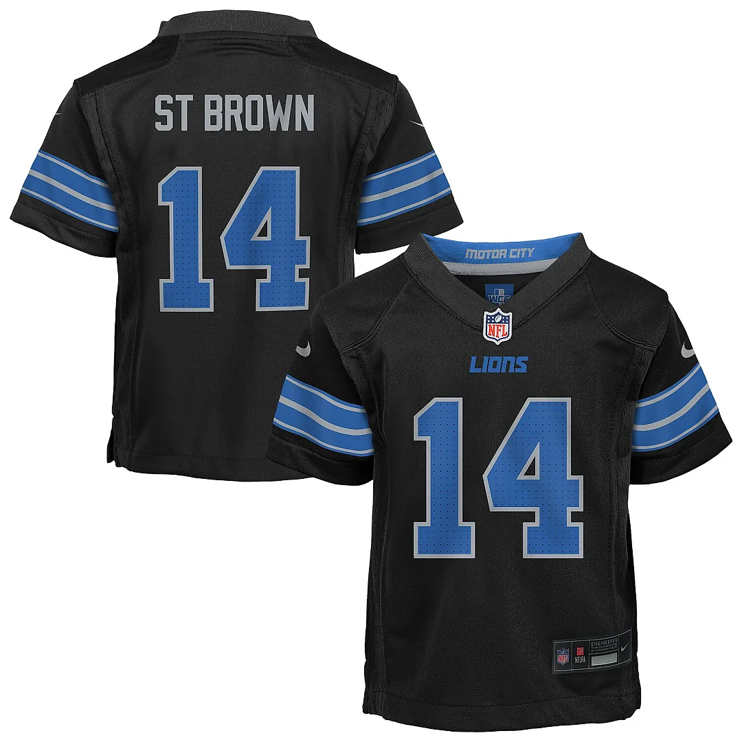 Zennovawear Amon-Ra St. Brown Detroit Lions Preschool Alternate Player Game Jersey - Black