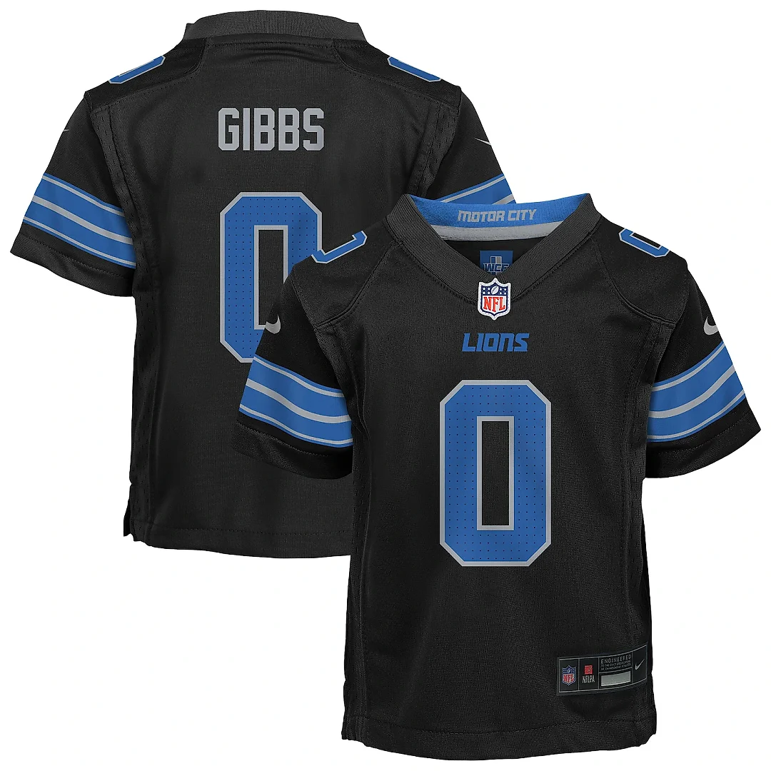 Zennovawear Jahmyr Gibbs Detroit Lions Preschool Alternate Game Jersey - Black