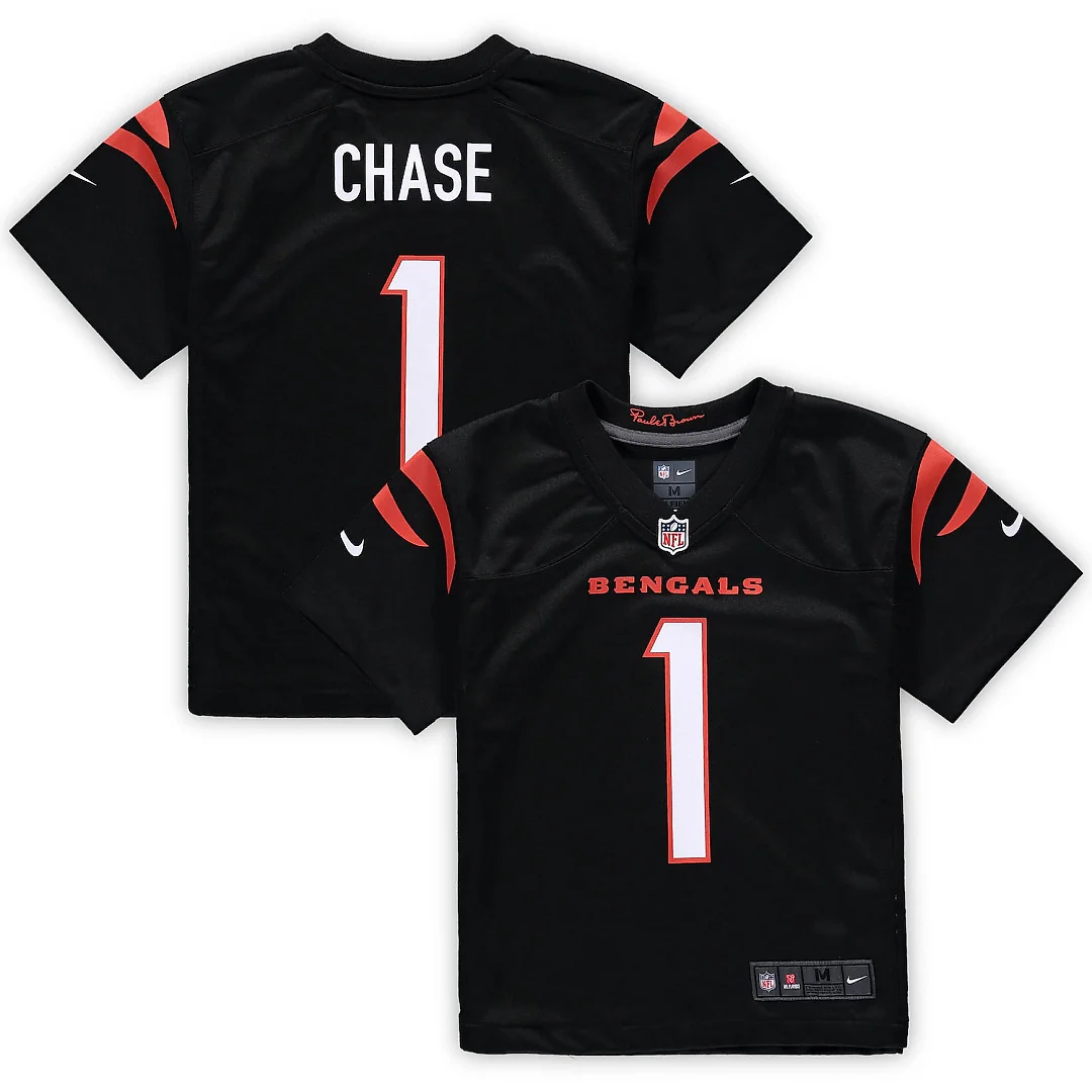 Zennovawear Ja'Marr Chase Cincinnati Bengals Preschool Game Jersey - Black