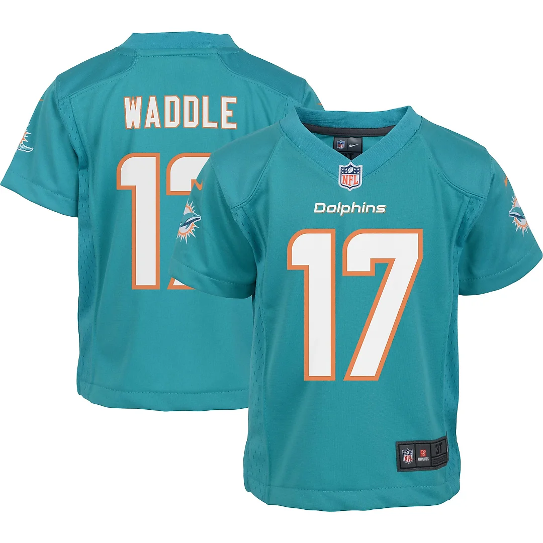 Zennovawear Jaylen Waddle Miami Dolphins Preschool Game Jersey - Aqua