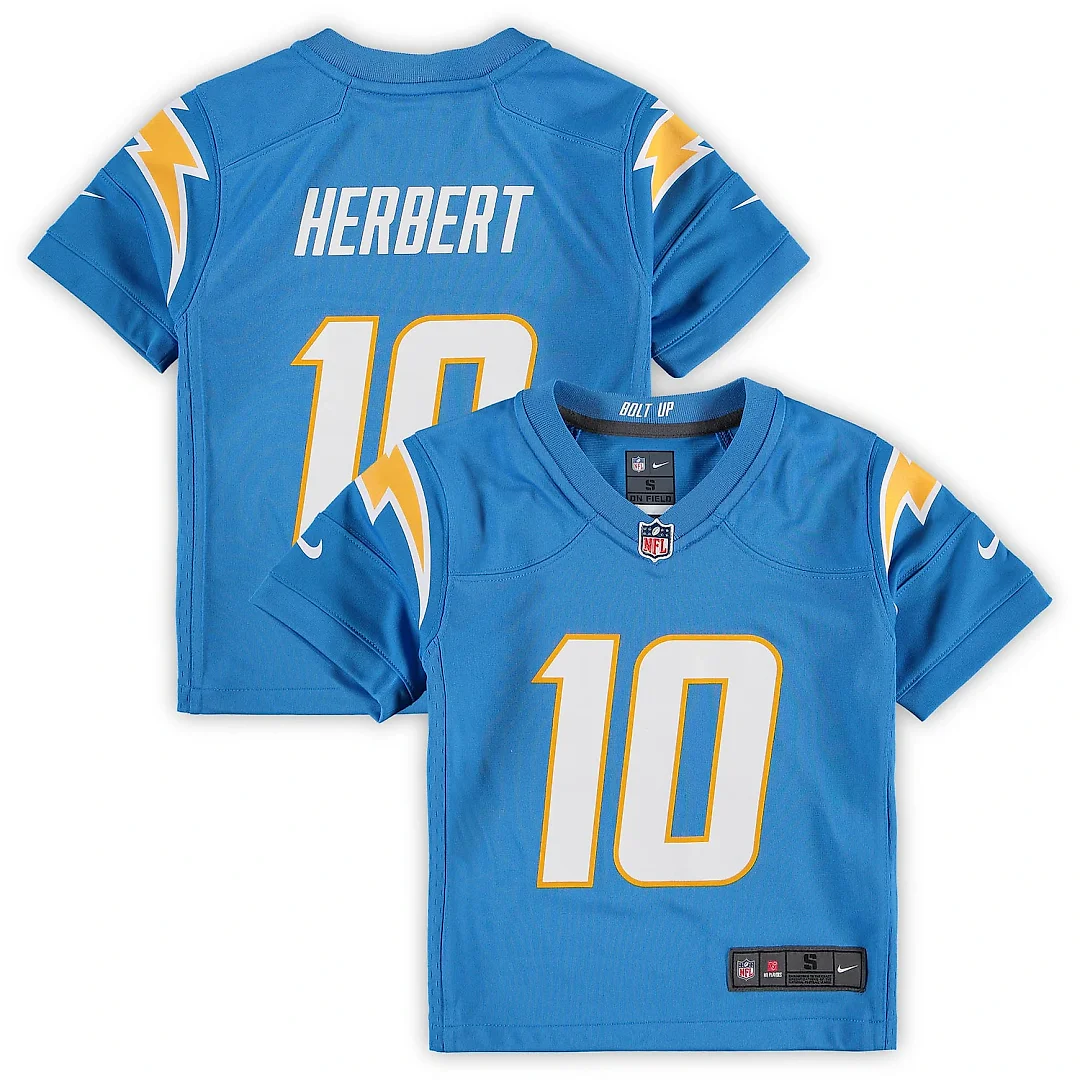 Zennovawear Justin Herbert Los Angeles Chargers Preschool Game Jersey - Powder Blue