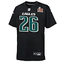 Zennovawear Preschool Philadelphia Eagles Saquon Barkley Carbon Black Super Bowl LIX Patch Fashion Game Player Jersey