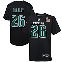 Zennovawear Preschool Philadelphia Eagles Saquon Barkley Carbon Black Super Bowl LIX Patch Fashion Game Player Jersey