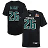 Zennovawear Preschool Philadelphia Eagles Saquon Barkley Carbon Black Super Bowl LIX Patch Fashion Game Player Jersey
