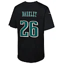 Zennovawear Preschool Philadelphia Eagles Saquon Barkley Carbon Black Super Bowl LIX Patch Fashion Game Player Jersey