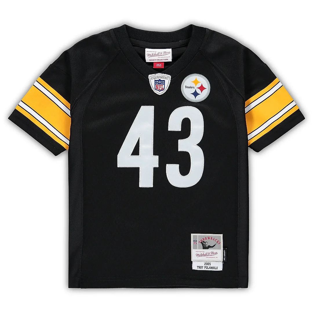 Zennovawear Preschool Pittsburgh Steelers Troy Polamalu Mitchell & Ness Black Retired Legacy Jersey