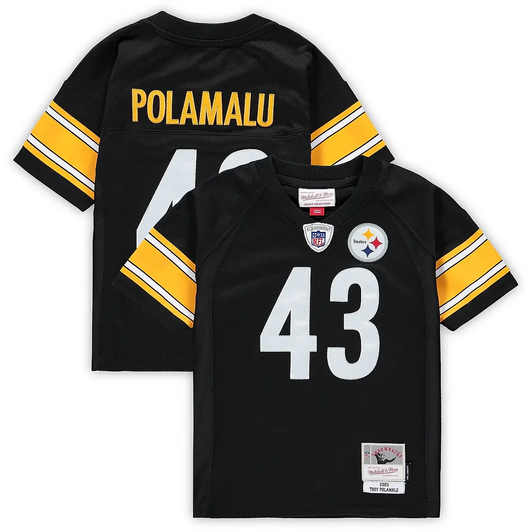 Zennovawear Preschool Pittsburgh Steelers Troy Polamalu Mitchell & Ness Black Retired Legacy Jersey