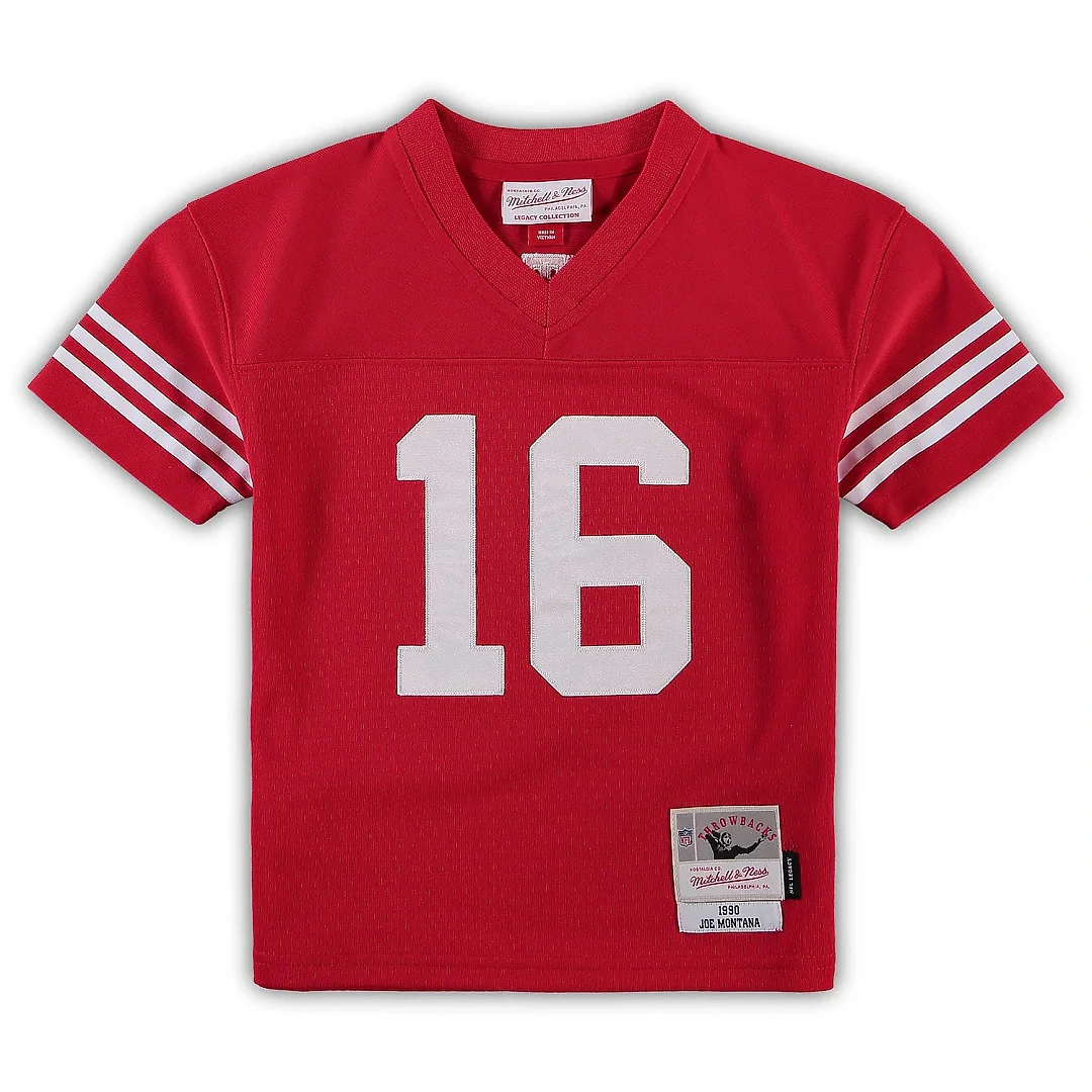 Zennovawear Preschool San Francisco 49ers Joe Montana Mitchell & Ness Scarlet 1990 Retired Player Legacy Jersey