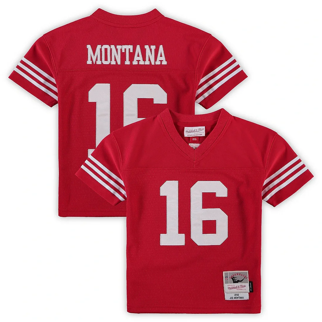 Zennovawear Preschool San Francisco 49ers Joe Montana Mitchell & Ness Scarlet 1990 Retired Player Legacy Jersey