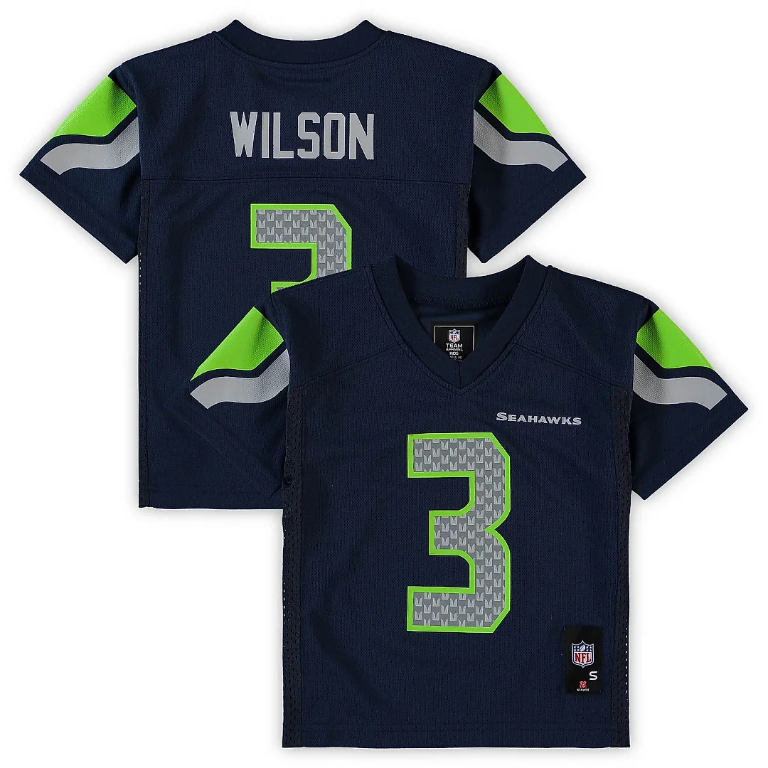 Zennovawear Preschool Seattle Seahawks Russell Wilson College Navy Player Jersey