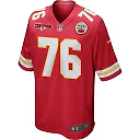 Zennovawear Prince Tega Wanogho 76 Kansas City Chiefs AFC Champions Patch Game Men Jersey - Red