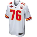 Zennovawear Prince Tega Wanogho 76 Kansas City Chiefs AFC Champions Patch Game Men Jersey - White