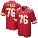 Zennovawear Prince Tega Wanogho 76 Kansas City Chiefs AFC Champions Patch Game Men Jersey - Red