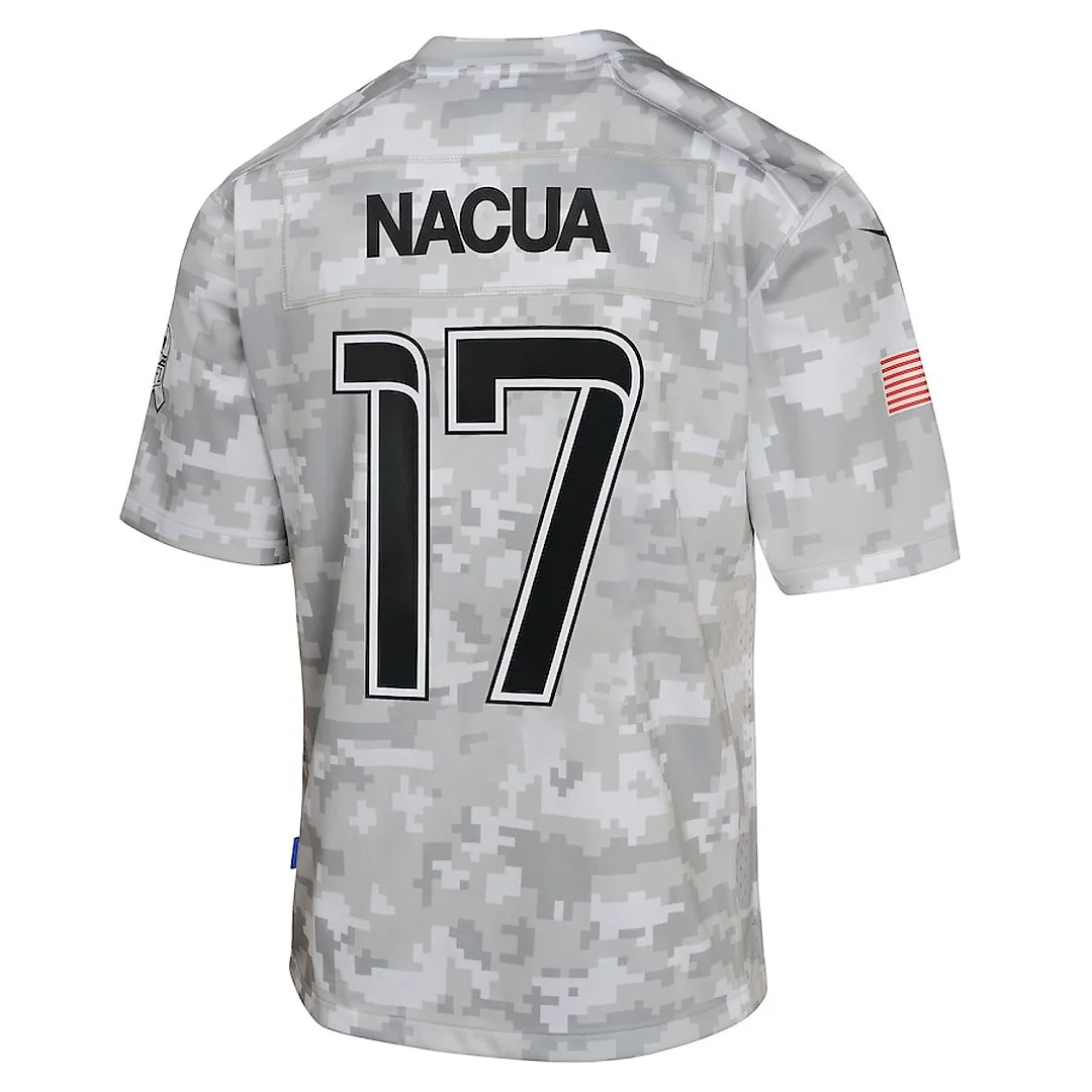 Zennovawear Puka Nacua 17 Los Angeles Rams 2024 Salute to Service Game YOUTH Jersey - Arctic Camo