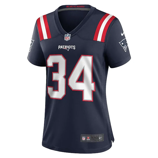 Zennovawear Quandre Mosely 34 New England Patriots Women Home Game Jersey - Navy