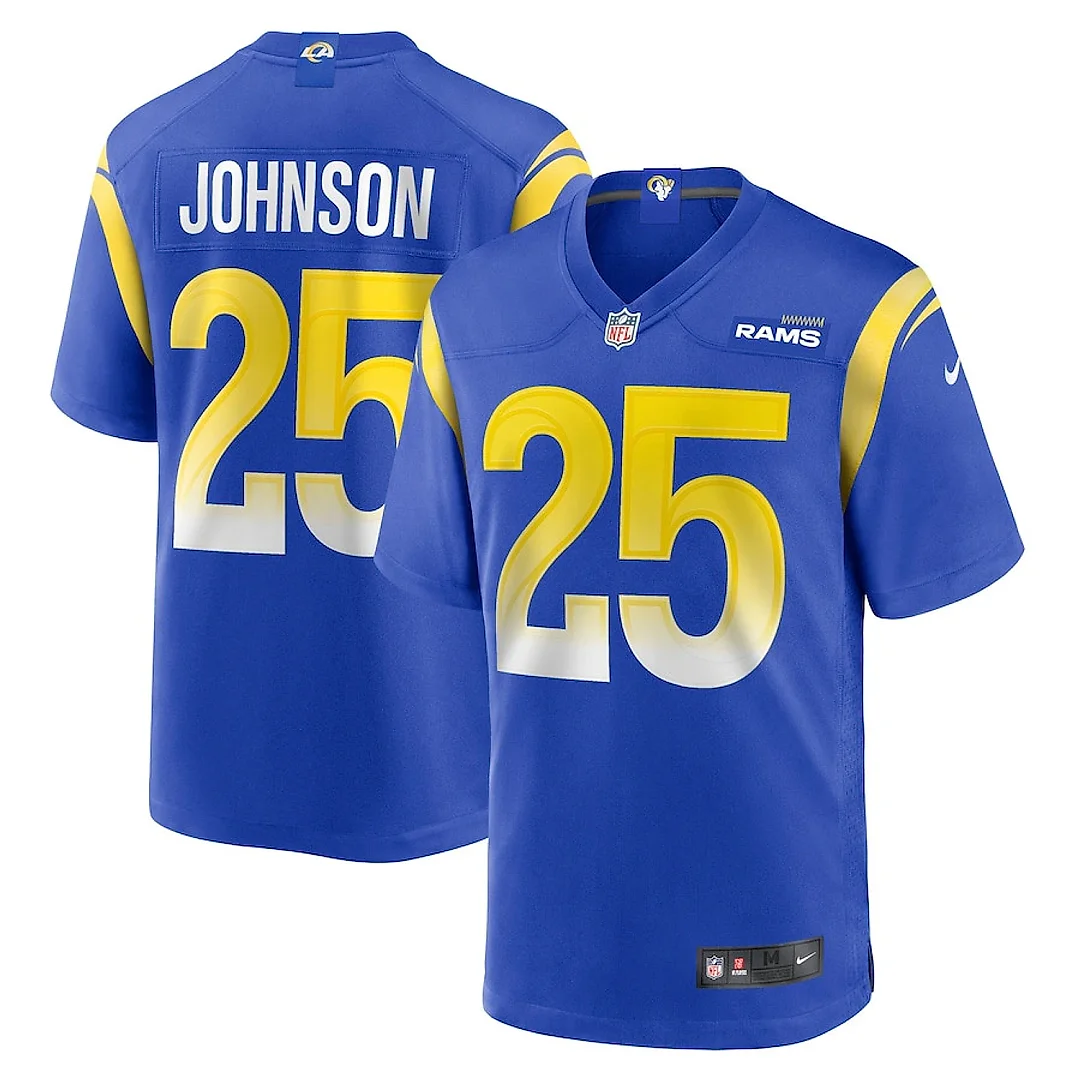 Zennovawear Quindell Johnson 25 Los Angeles Rams Team Game Men Jersey - Royal