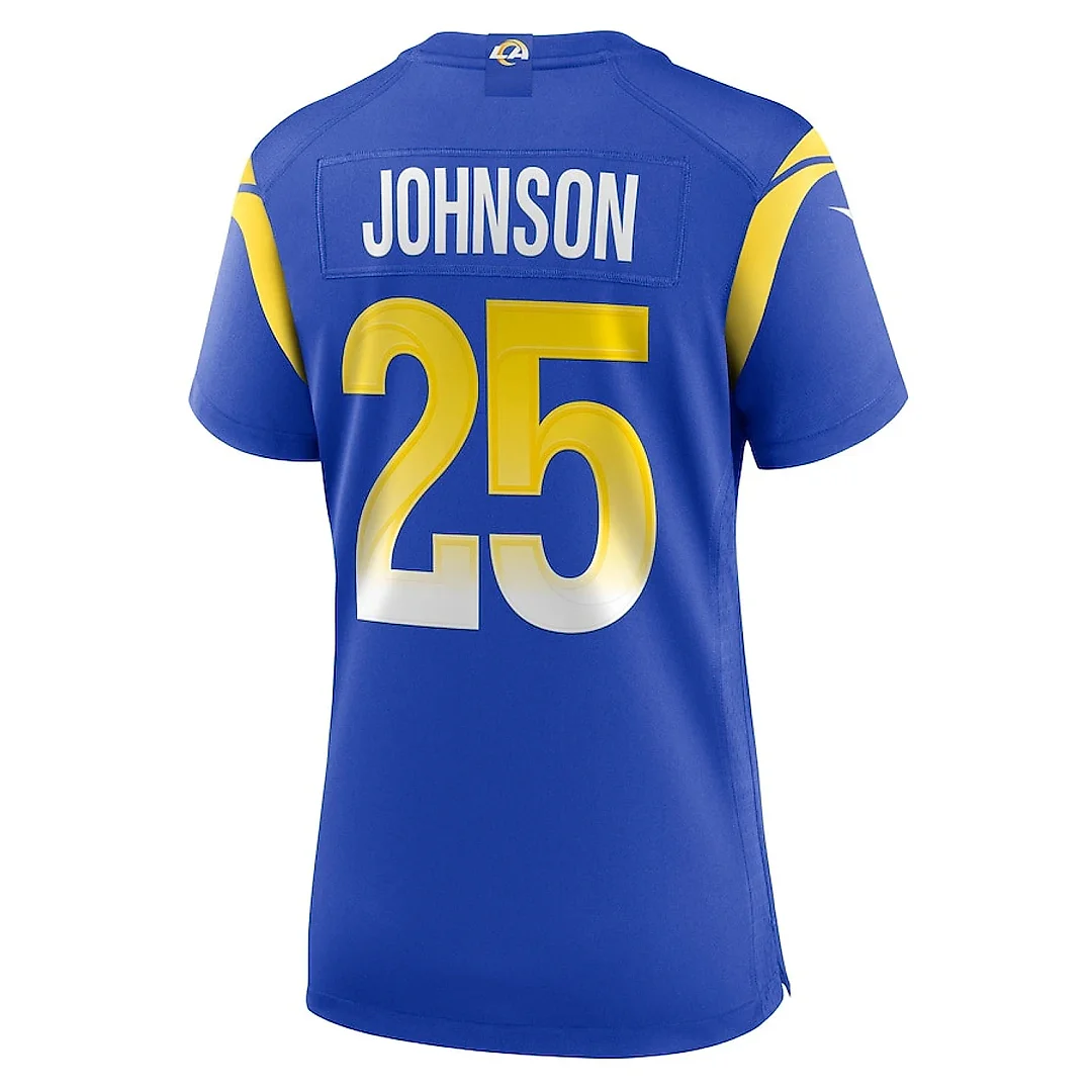 Zennovawear Quindell Johnson 25 Los Angeles Rams Women's Team Game Jersey - Royal