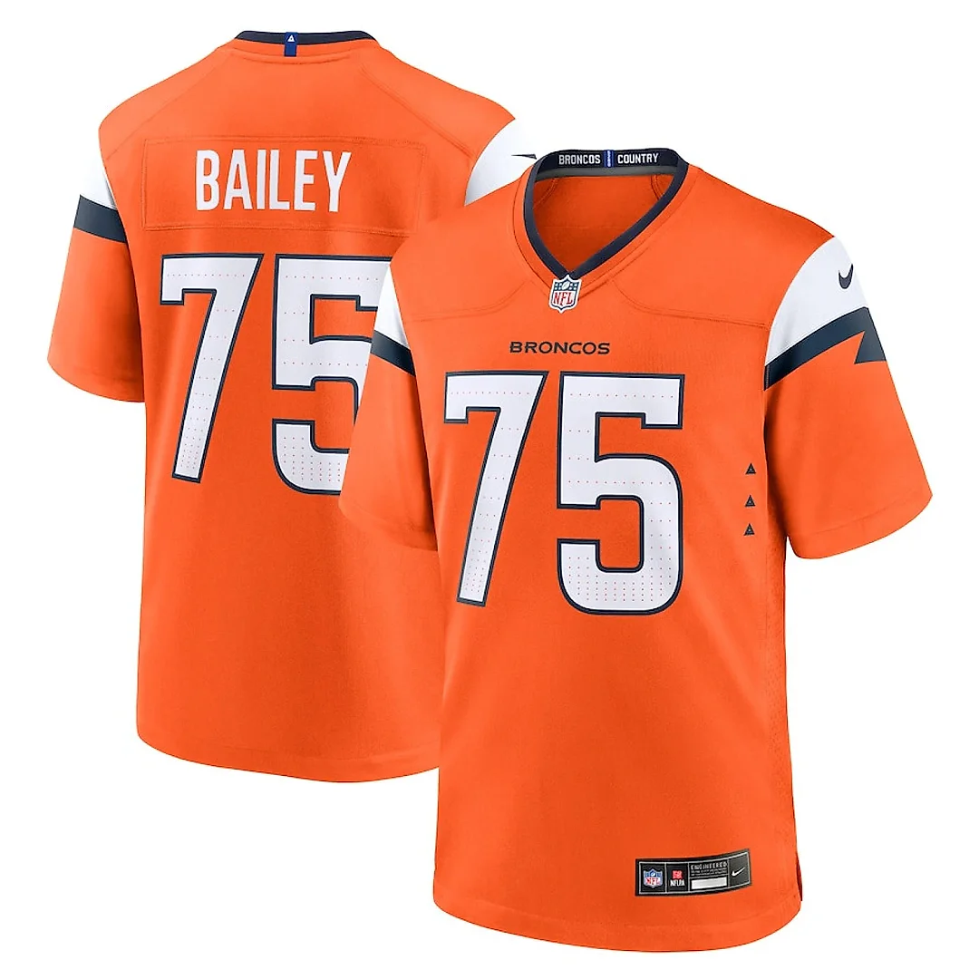 Zennovawear Quinn Bailey 75 Denver Broncos Team Game Men Jersey - Orange