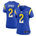 Zennovawear Quintez Cephus 2 Los Angeles Rams Women's Team Game Jersey - Royal