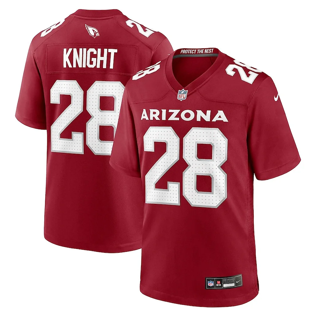 Zennovawear Qwuantrezz Knight 28 Arizona Cardinals Team Game Men Jersey - Cardinal