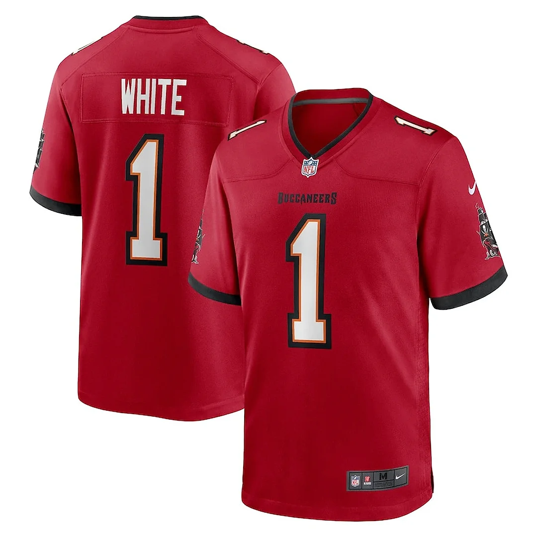 Zennovawear Rachaad White 1 Tampa Bay Buccaneers Men Game Jersey - Red